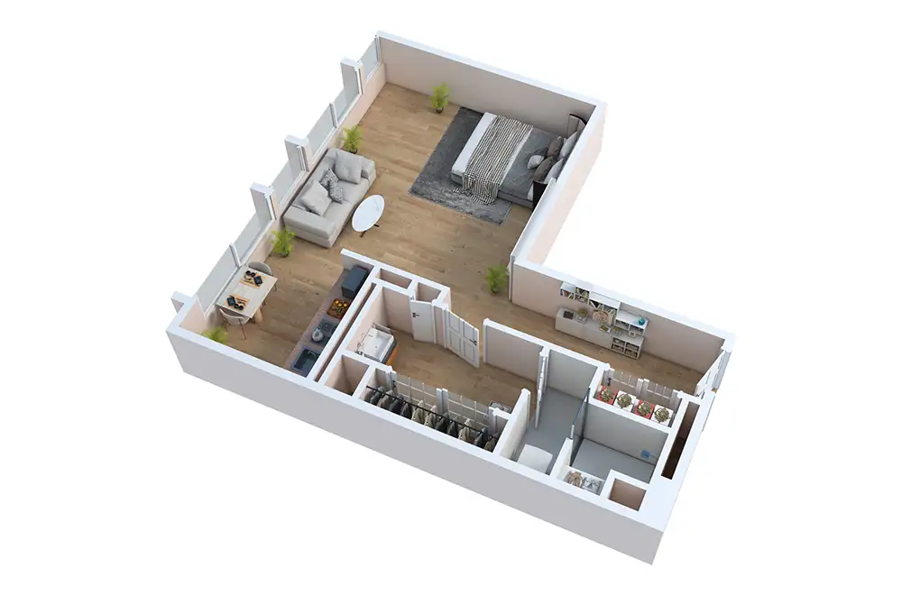Floor Plan E – 1 Bed / 1 Bath Floor Plan E – 1 Bed / 1 Bath