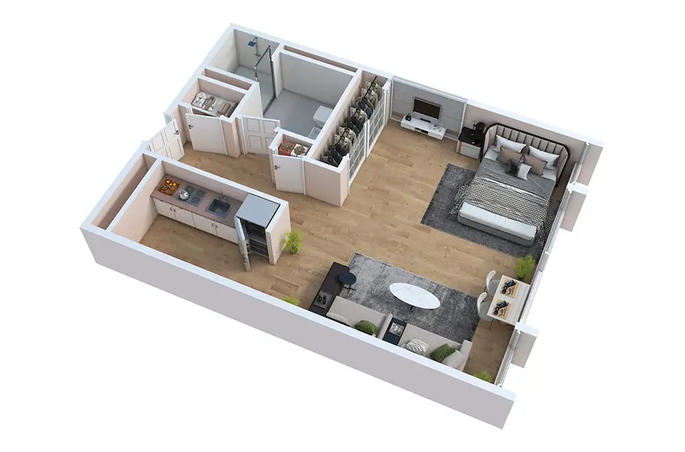 Floor Plan F – 1 Bed / 1 Bath Floor Plan F – 1 Bed / 1 Bath